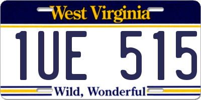 WV license plate 1UE515