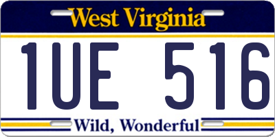 WV license plate 1UE516