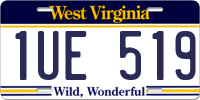 WV license plate 1UE519