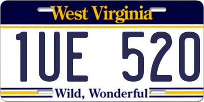 WV license plate 1UE520