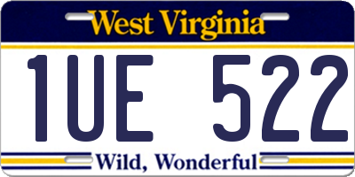 WV license plate 1UE522