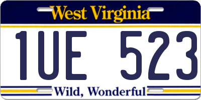 WV license plate 1UE523