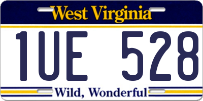 WV license plate 1UE528