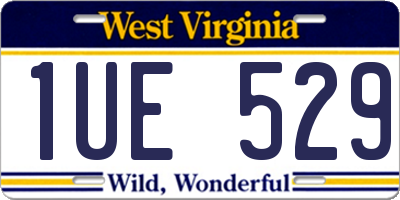 WV license plate 1UE529