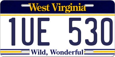 WV license plate 1UE530