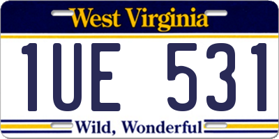 WV license plate 1UE531