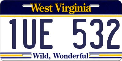 WV license plate 1UE532
