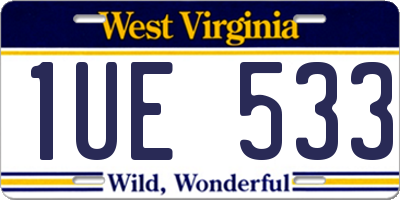 WV license plate 1UE533