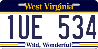 WV license plate 1UE534