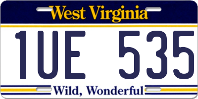 WV license plate 1UE535