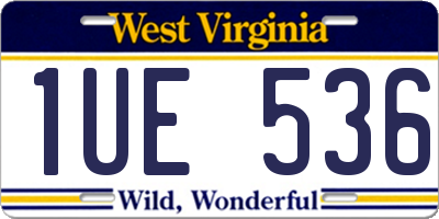 WV license plate 1UE536