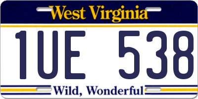 WV license plate 1UE538