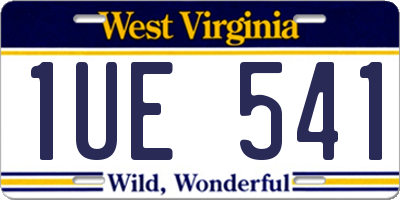 WV license plate 1UE541