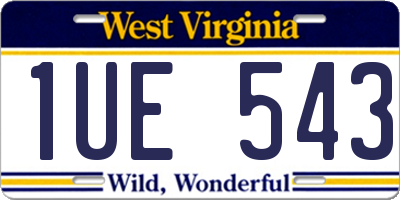 WV license plate 1UE543