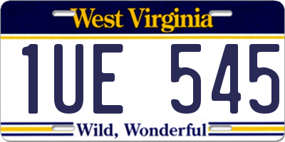 WV license plate 1UE545