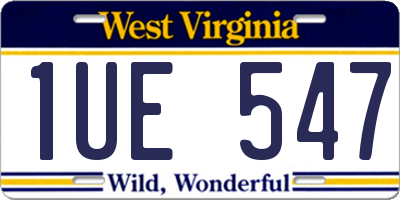 WV license plate 1UE547