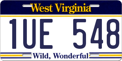 WV license plate 1UE548