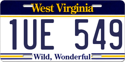 WV license plate 1UE549