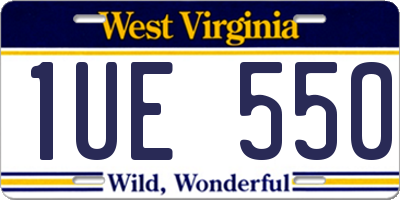WV license plate 1UE550