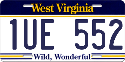 WV license plate 1UE552