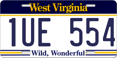 WV license plate 1UE554
