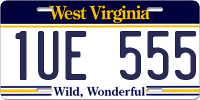 WV license plate 1UE555
