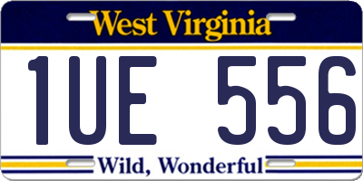 WV license plate 1UE556