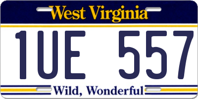 WV license plate 1UE557