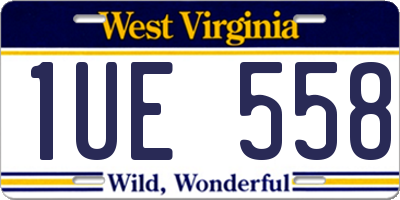 WV license plate 1UE558