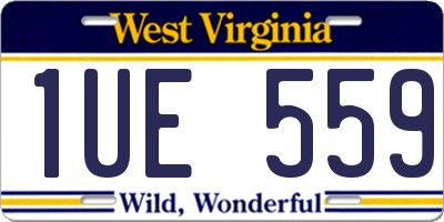 WV license plate 1UE559