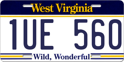 WV license plate 1UE560