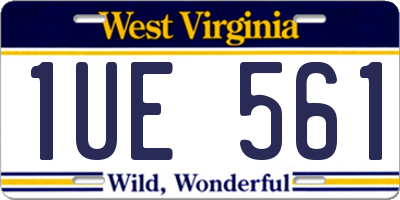 WV license plate 1UE561