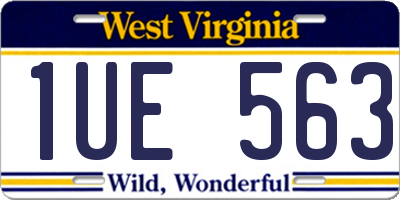 WV license plate 1UE563