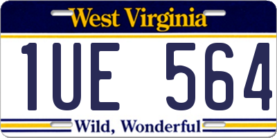 WV license plate 1UE564