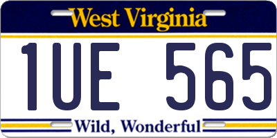 WV license plate 1UE565