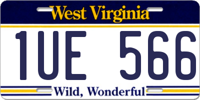 WV license plate 1UE566