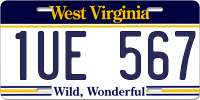 WV license plate 1UE567