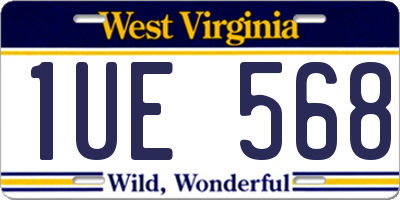 WV license plate 1UE568