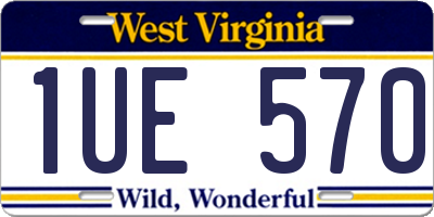 WV license plate 1UE570