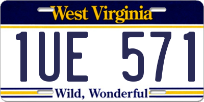 WV license plate 1UE571