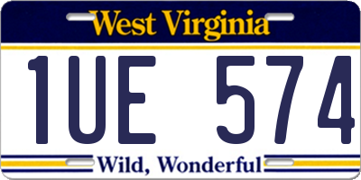 WV license plate 1UE574