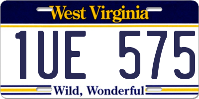 WV license plate 1UE575