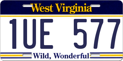 WV license plate 1UE577