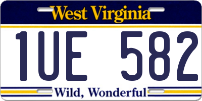 WV license plate 1UE582