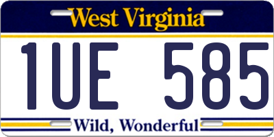 WV license plate 1UE585
