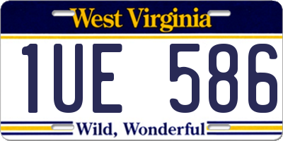 WV license plate 1UE586