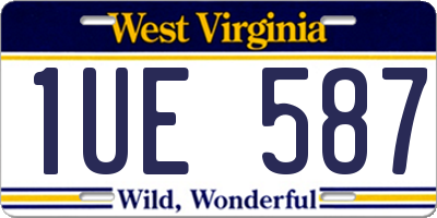 WV license plate 1UE587