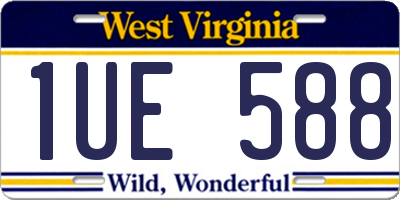 WV license plate 1UE588