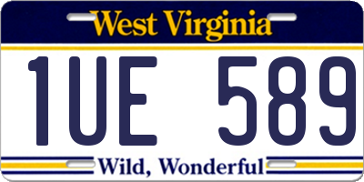 WV license plate 1UE589