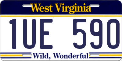 WV license plate 1UE590